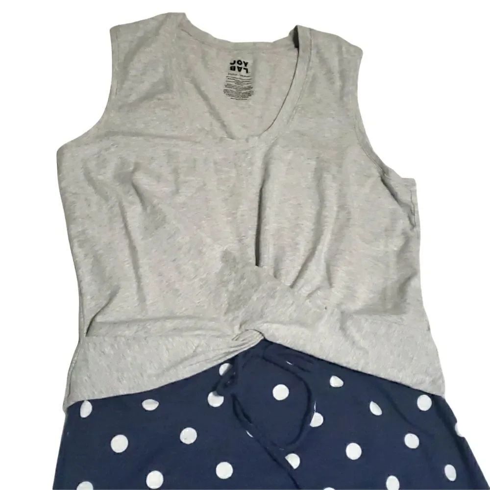 JoyLab Gray Twist Front Jersey Crop Top MEDIUM